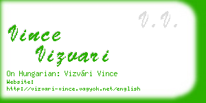 vince vizvari business card